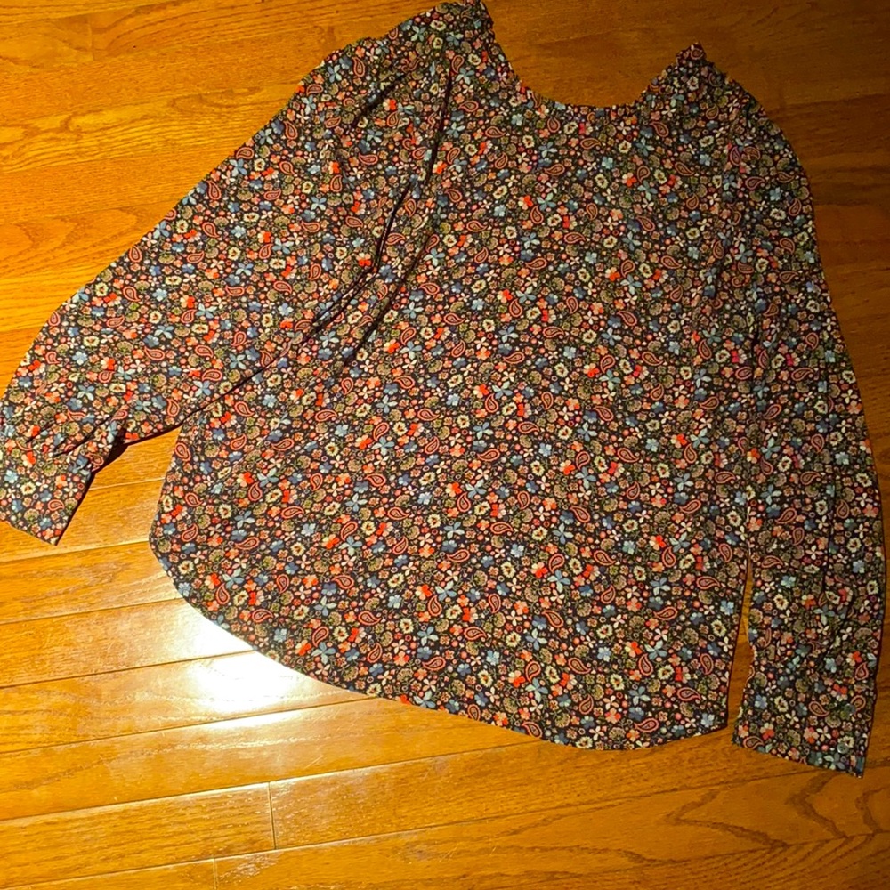 Loft Long Sleeved Flower Blouse L